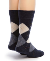 Classic Argyle Alpaca Crew Socks, Back Blue.