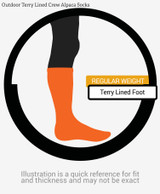 Warrior Alpaca Socks Outdoor Terry Lined Alpaca Crew Socks Illustration WOD2.