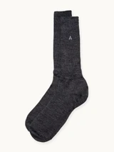 Premium Baby Alpaca Dress Crew Socks in charcoal