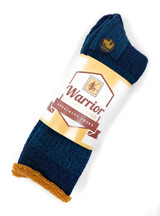 Cozy Cabin Terry Lined Alpaca Crew Socks, Blue, Package.
