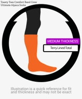 Warrior Alpaca Toasty Toes Ultimate Socks®  Comfort Band Crew - Ultimate  Illustration  WUA2