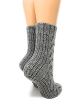 Warrior Alpaca Socks 100% Pure Alpaca Wool, Hand Knit Cable Socks
Rear / Heel