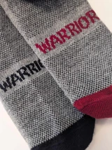 All-Terrain Sport Alpaca Ankle Socks in red and black close up detail