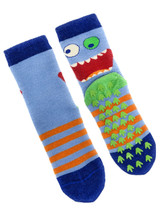 Kids Little Monsters Non-Skid Alpaca Socks Flat.