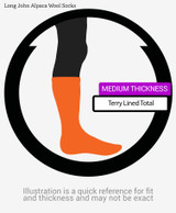 Warrior Alpaca Socks Long John Colorblock Alpaca Boot Socks  - Unisex, Illustration WCB3.