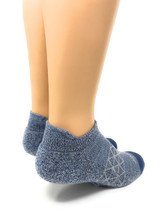 All Purpose Cushioned Alpaca Ankle Socks - All Season - Comfort Collection in Slate Blue - Heel.