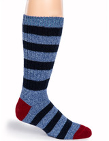 Old School Athletic Stripe Alpaca Crew Socks - Side.