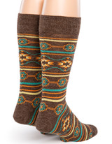Southwest Geo Patterned Alpaca Crew Socks- Back View.