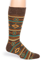 Southwest Geo Patterned Alpaca Crew Socks- Side View.