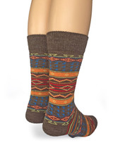 Tribal Patterned Alpaca Crew Socks - Back View.