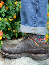 Colorful Patterend Tribal Alpaca Wool Socks 
On Model