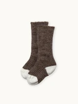 Infant & Toddler Colorblock Everyday Ribbed Alpaca Socks Dye-Free in cocoa
