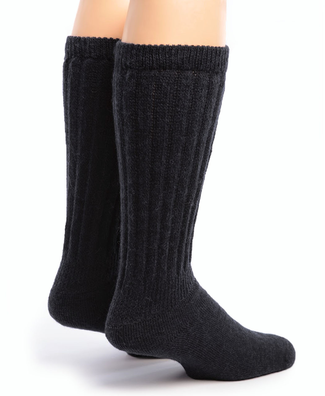 Wide Calf Terry Lined Alpaca Socks
Back Black