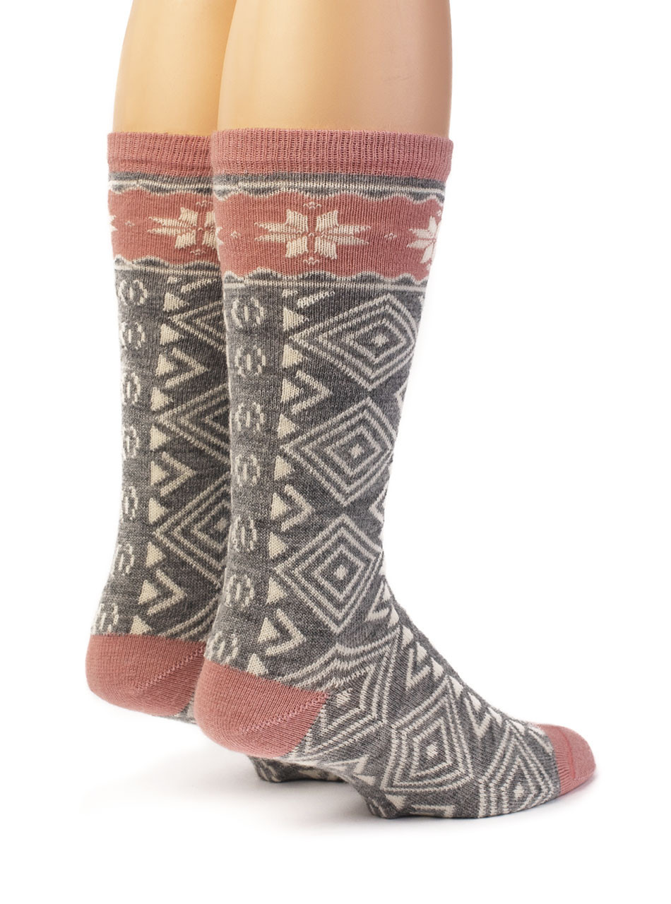 Women's Nordic Star Alpaca Wool Socks 
Back View