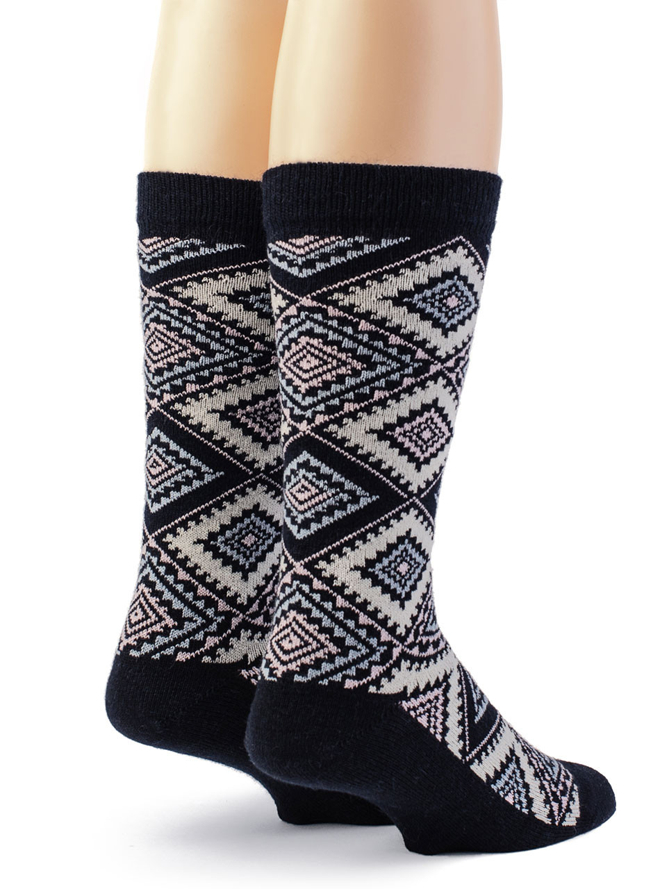 Women's Nordic Argyle Geometric Socks
Back View