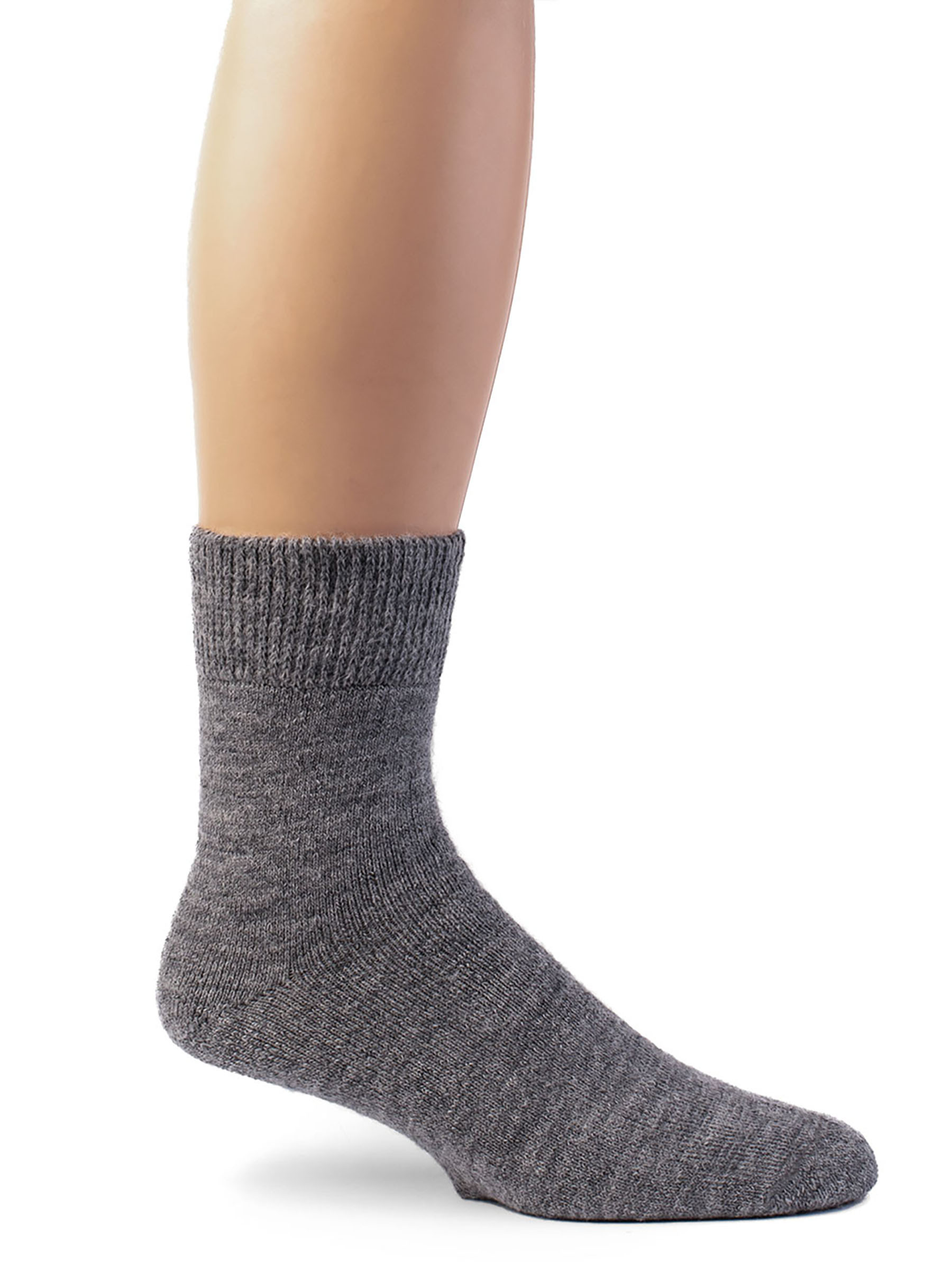 Outdoor Terry Lined Ankle Alpaca Wool Socks - Unisex - Silver
Side View
