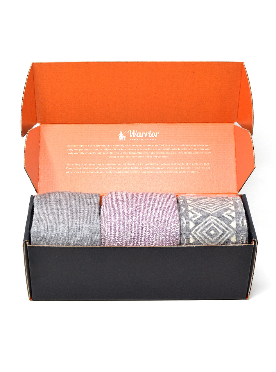 Warrior 100% Alpaca Socks Women's Cozy Toes Alpaca Socks Gift Box