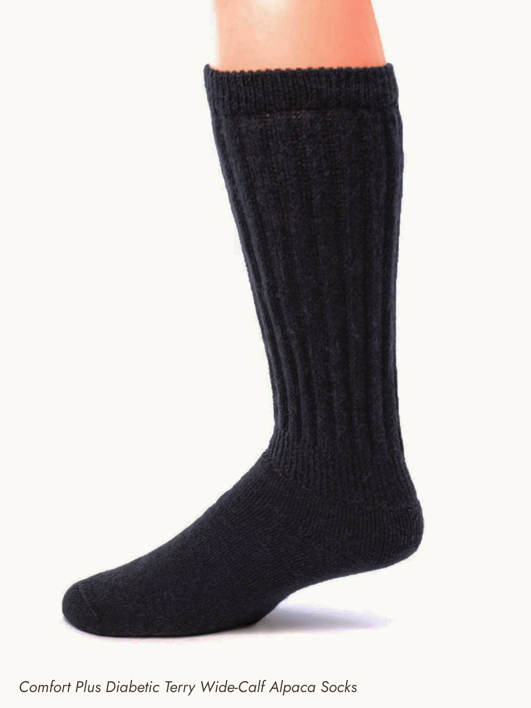 Diabetic Therapeutic Sock Box - Comfort Plus Diabetic Wide-Calf Terry Alpaca Socks
