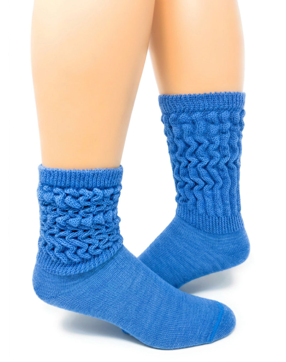 Warrior Alpaca 80's Scrunch Socks in Frenc Blue Main.