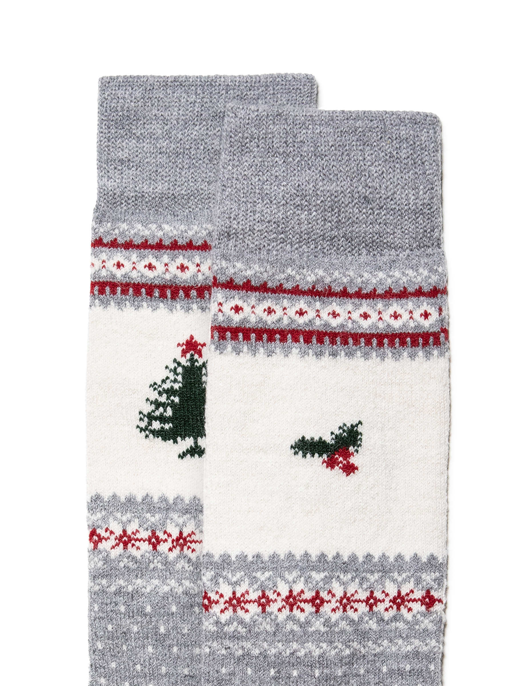 Rockwell Holiday Novelty Alpaca Wool Socks, Silver - detail close-up