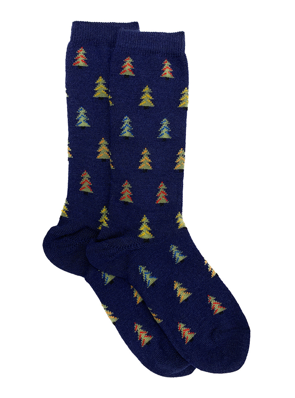 Holiday Christmas Tree Farm Baby Alpaca Socks
Flat