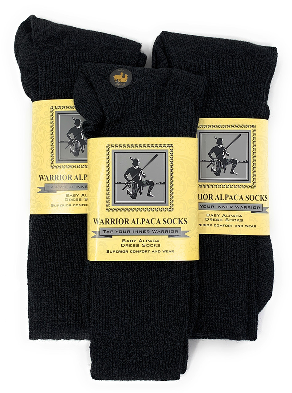 Warrior Baby Alpaca Dress Socks Multi Pack in Black 
Main showing 3 pair