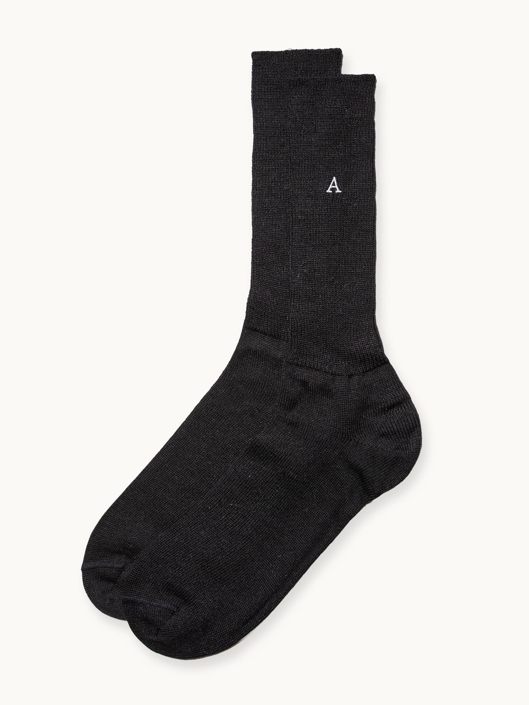 Baby Alpaca Dress Crew Socks in black
