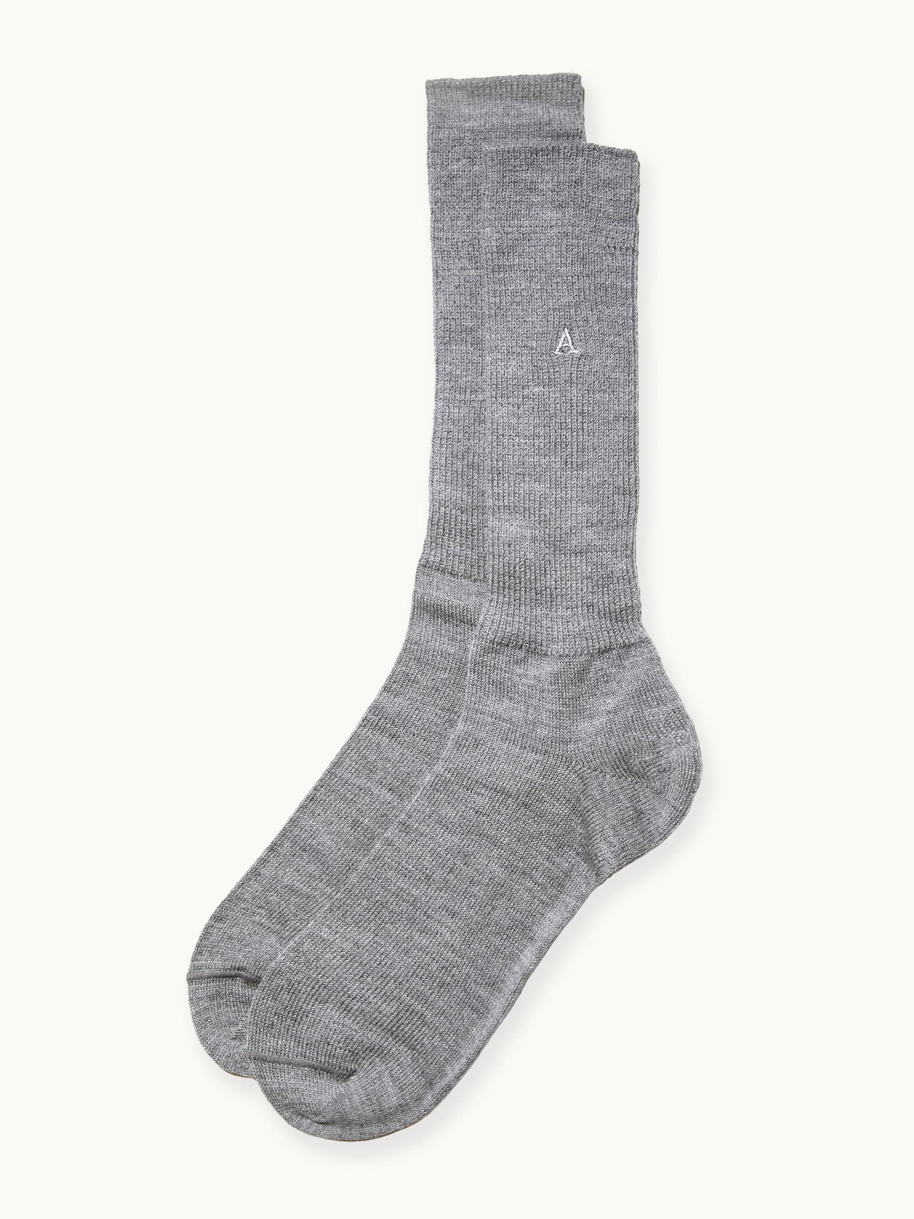 Baby Alpaca Dress Crew Socks in smoke