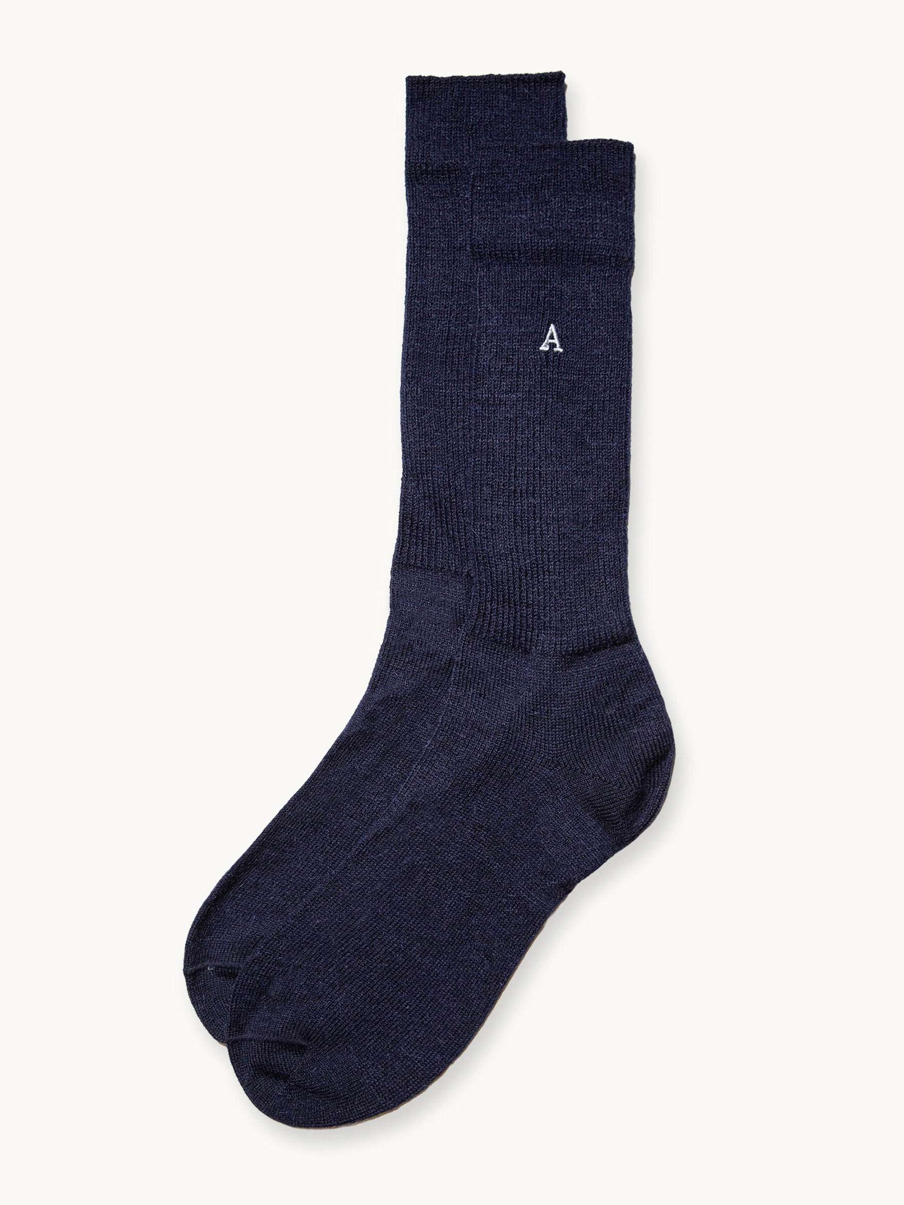 Baby Alpaca Dress Crew Socks in navy