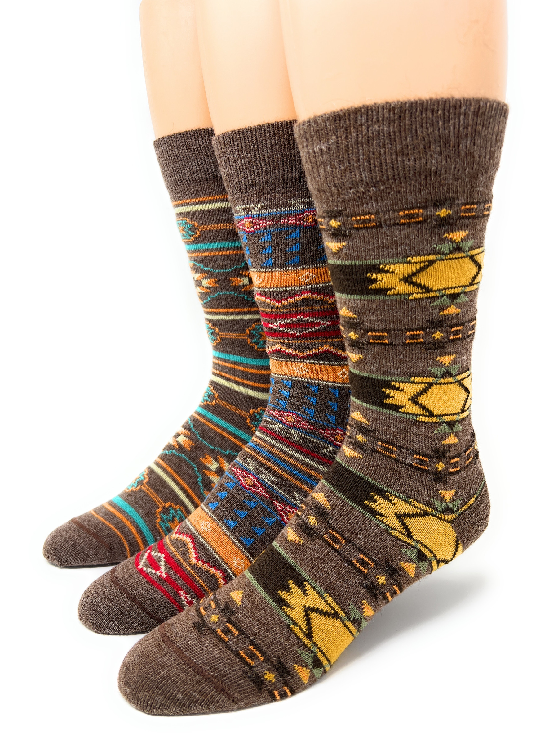 The Boardroom Power Socks - Sock Box, three vibrant pairs of highly patterned alpaca socks