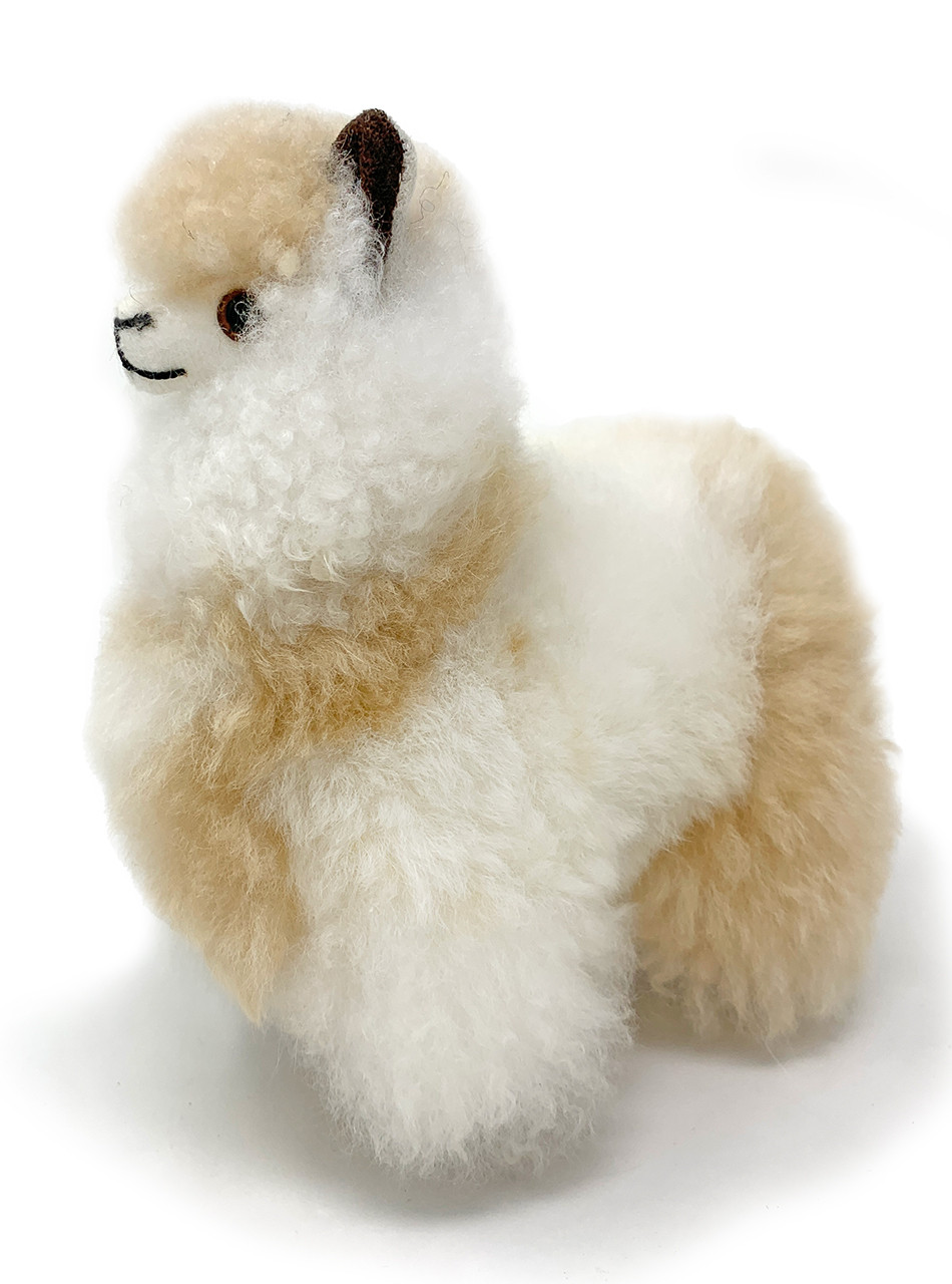 6" Fluffy Friend Alpaca Stuffed Animal - Premium Fur,  made from genuine alpaca fur