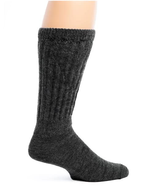Diabetic - Therapeutic & Wide Calf - Non-skid - Terry Lined - Crew Grey Side.