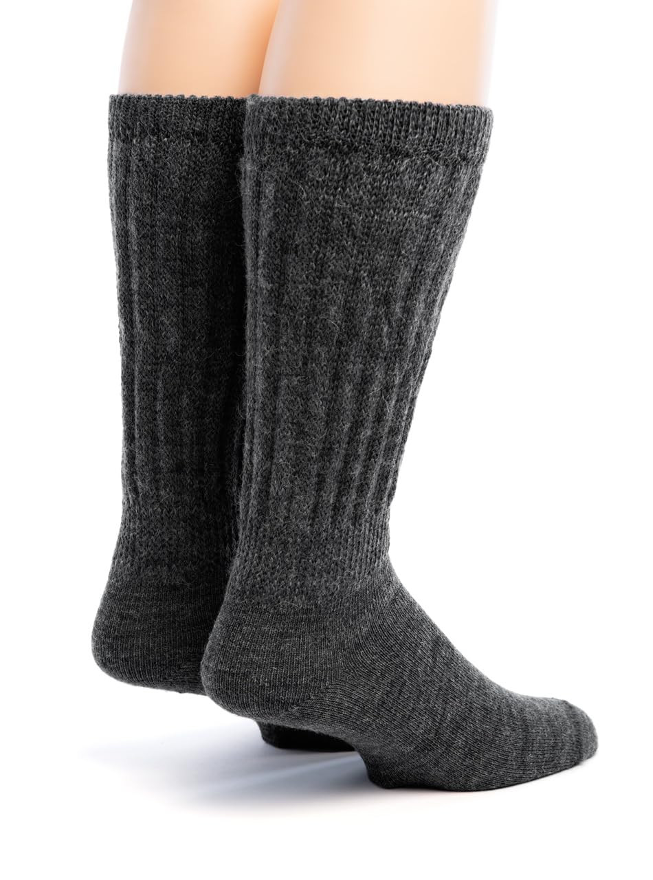 Diabetic - Therapeutic & Wide Calf - Non-skid - Terry Lined - Crew Grey Rear.