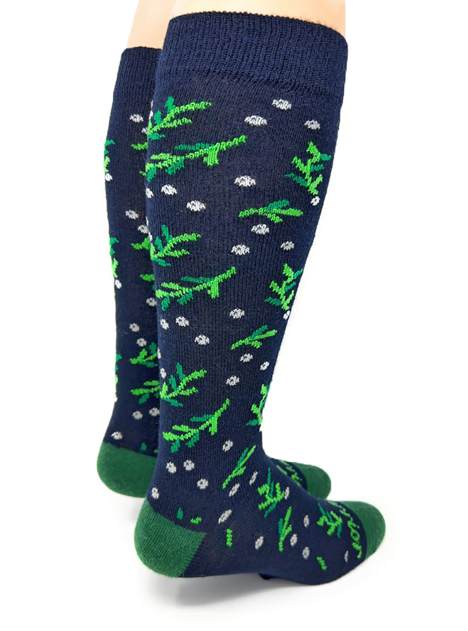 Mistletoe Holiday Alpaca Socks, heel.