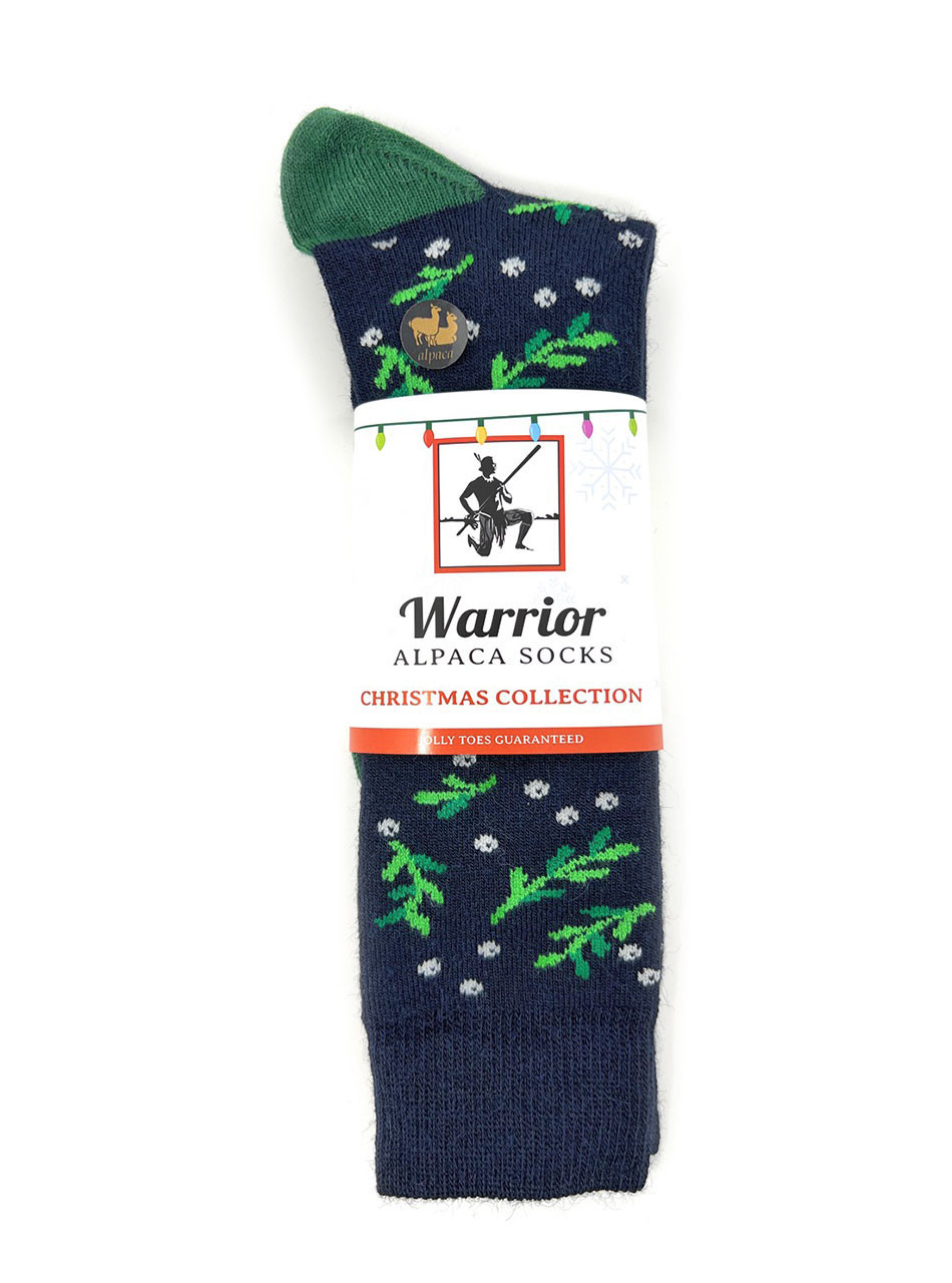 Mistletoe Holiday Alpaca Socks, package.