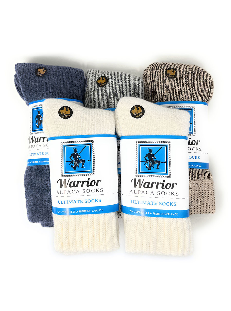 Toasty Toes Ultimate®  Alpaca Socks Pack, Denim, Light Grey, Oatmeal + 2 Ivory