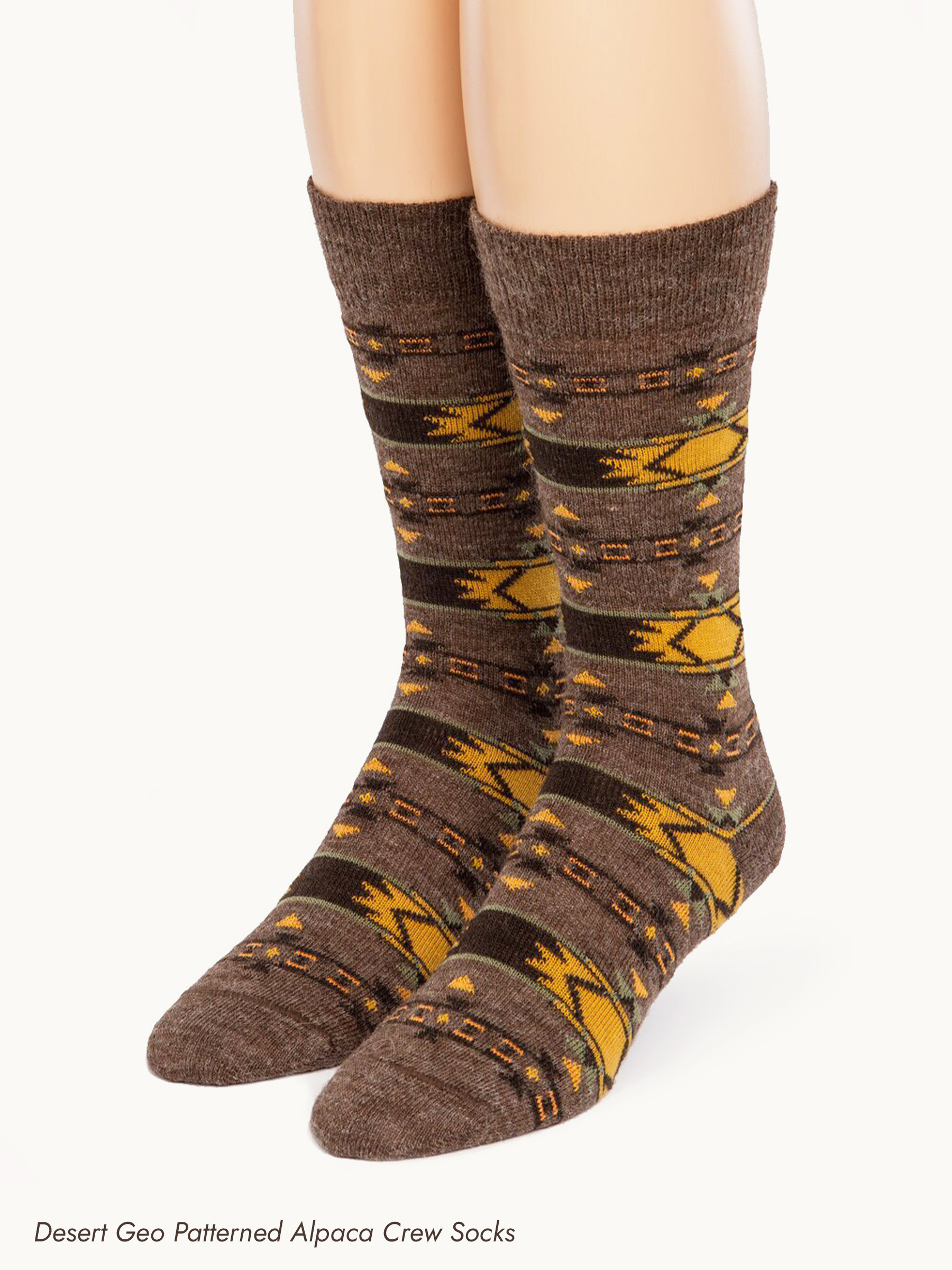 Fall Alpaca Sock Gift Box - Desert Geo Patterned Alpaca Crew Socks