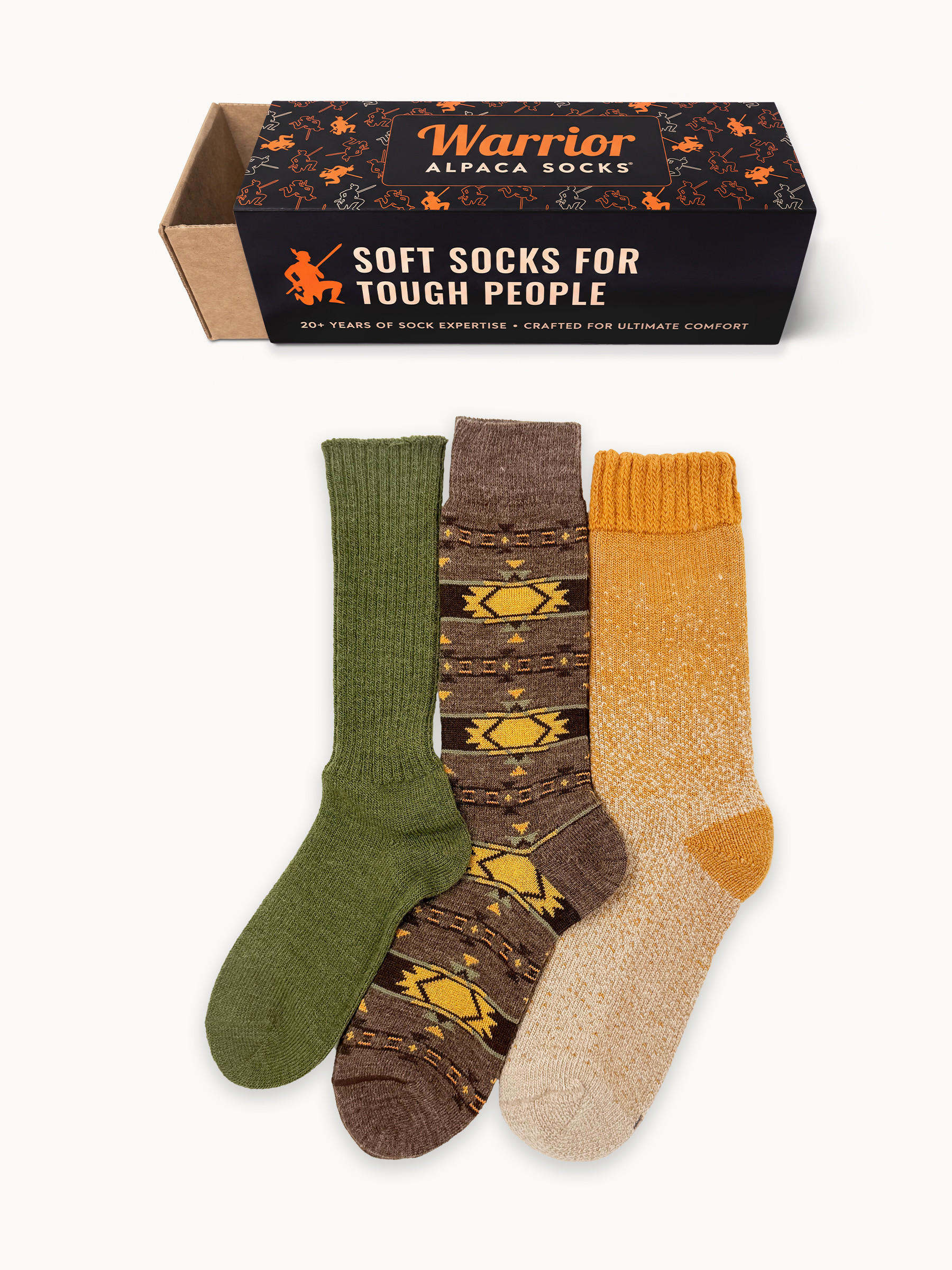 Fall Alpaca Sock Gift Box flatlay with box