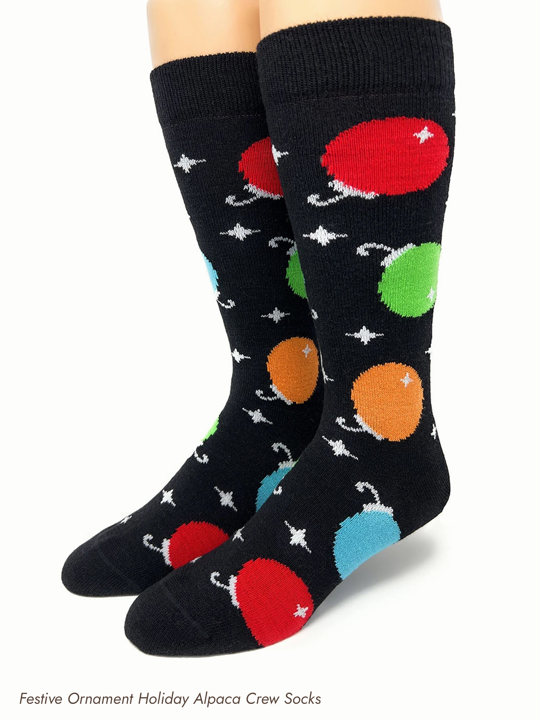 Christmas Holiday Classics Alpaca Sock Gift Box - Christmas Ornament Alpaca Crew Socks
