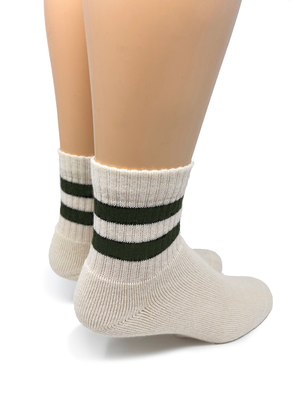 Warrior Alpaca soft alpaca pima cotton blend striped socks, heel.