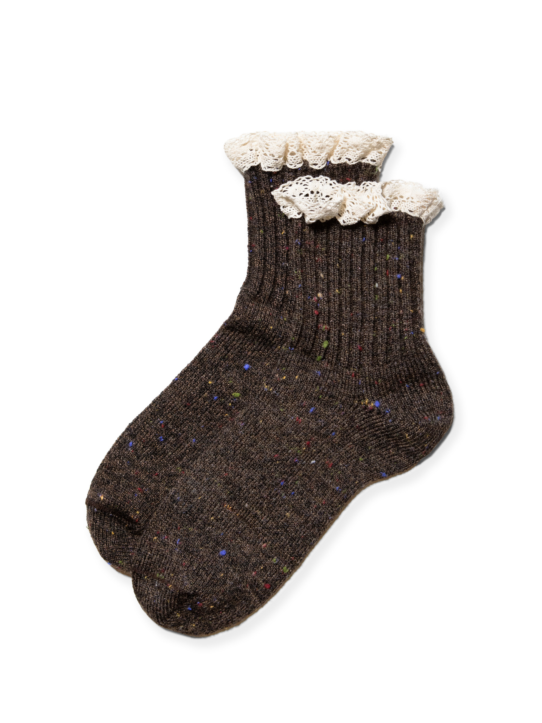 Lace Trim Donegal Alpaca brown