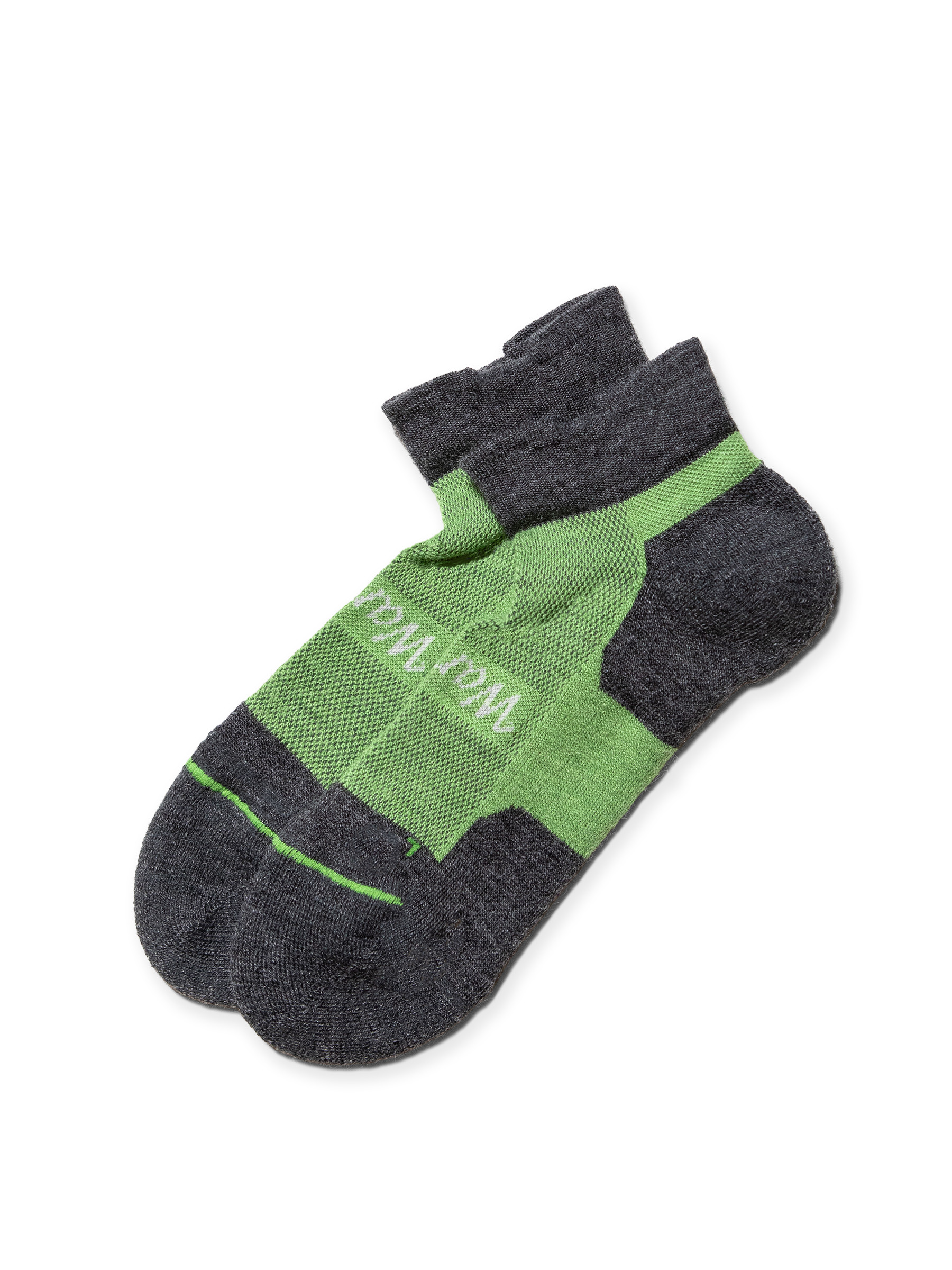 Pickle & Paddle Anklet Alpaca Socks in green and grey - main image