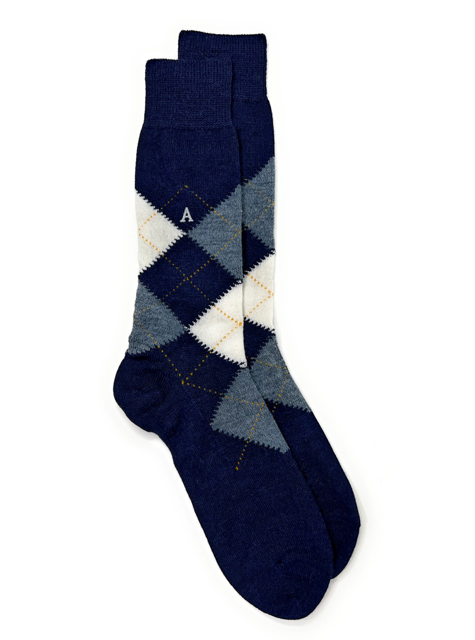 Classic Argyle Alpaca Crew Socks, Flat.