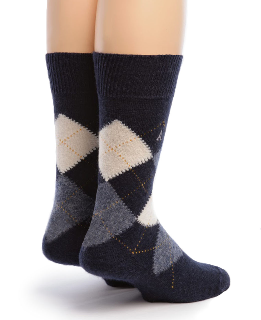Classic Argyle Alpaca Crew Socks, Back Blue.