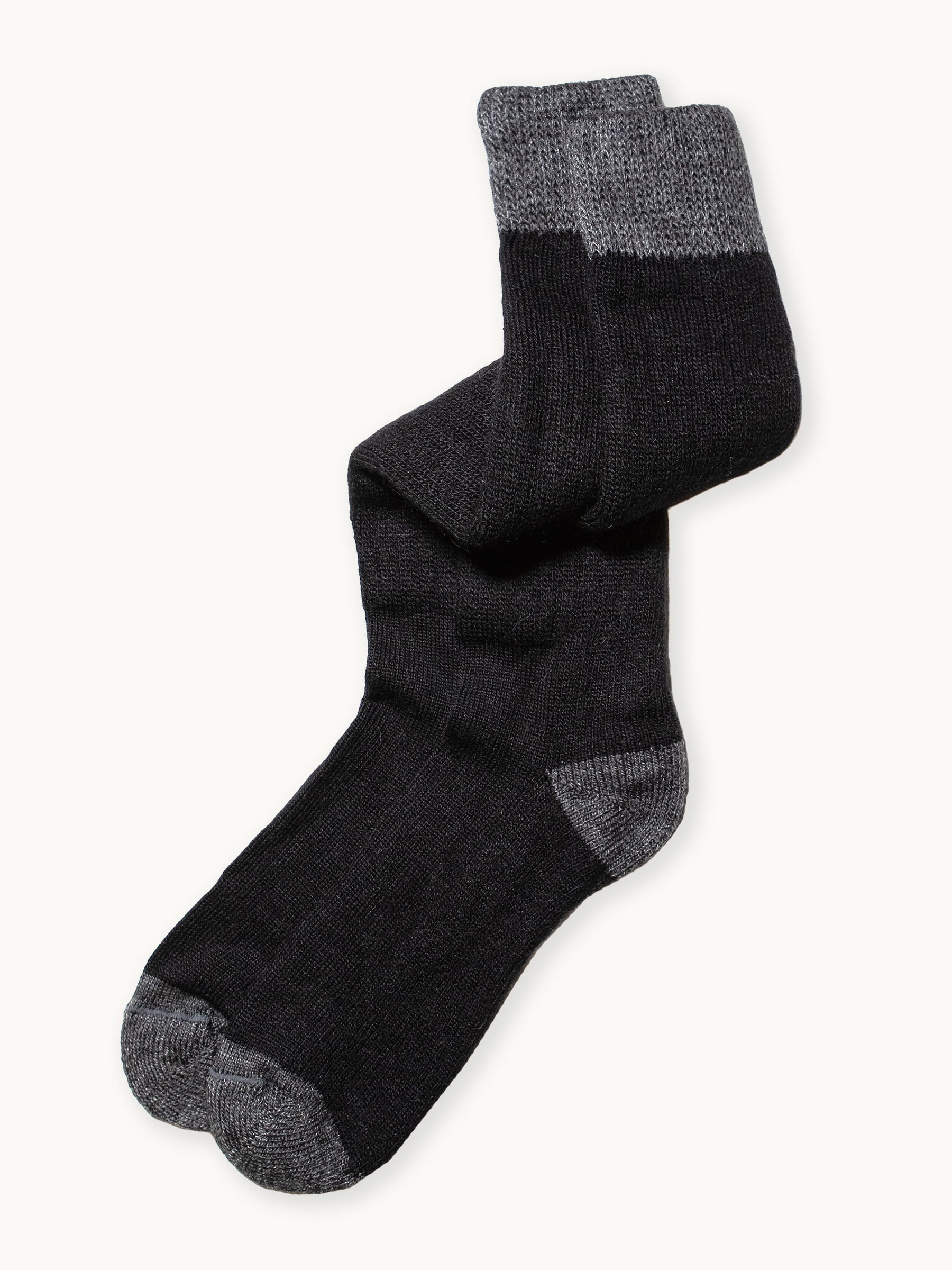 Long John Colorblock Alpaca Boot Socks in black terry lined
