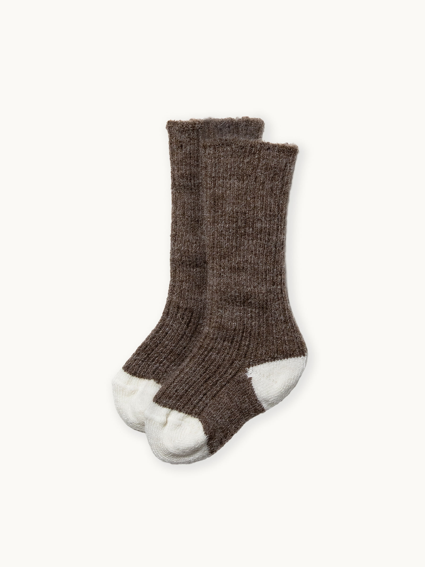 Infant & Toddler Colorblock Everyday Ribbed Alpaca Socks Dye-Free in cocoa