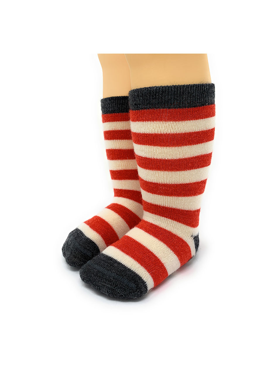 Striped Toddler Alpaca Socks  - Non-Skid
Front View