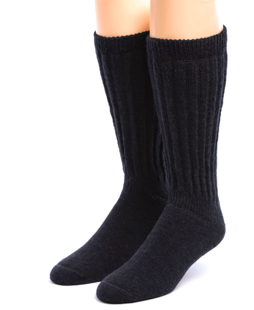 Wide Calf Terry Lined Alpaca Socks
Front Black