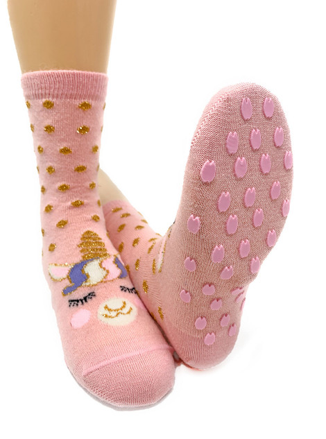 Alpacorn Princess Non-Skid Sparkly Alpaca Wool Kids Socks
Child size on Feet