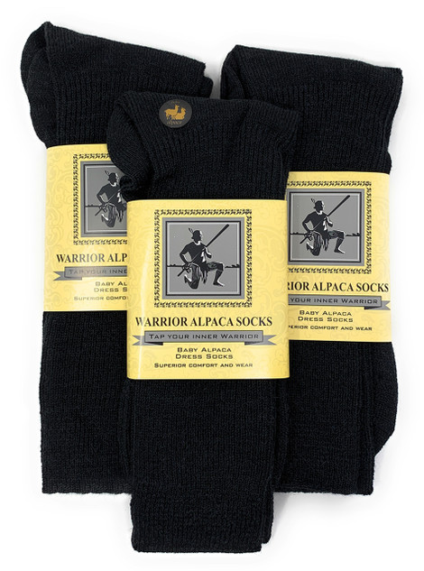 Warrior Baby Alpaca Dress Socks Multi Pack Black 
Main showing 3 pair black gift paca
